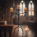 Hand Forged Iron Candelabra 23" (58cm) Antique Copper Electrostatic Finish Wide Tabletop Centerpiece Decor - Image 5