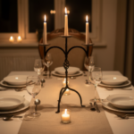 Hand Forged Iron Candelabra 23" (58cm) Antique Copper Electrostatic Finish Wide Tabletop Centerpiece Decor - Image 2