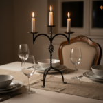 Hand Forged Iron Candelabra 23" (58cm) Antique Copper Electrostatic Finish Wide Tabletop Centerpiece Decor - Image 3