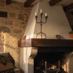 Hand Forged Iron Candelabra 27" (68cm) Antique Copper Finish 3-Arm Sculptural Tulip Cup Centerpiece - Image 2