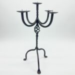 Hand Forged Iron Candelabra 23.5" (60cm) Antique Copper Finish 5-Arm Grand Banquet Centerpiece & Wedding Decor