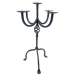 Hand Forged Iron Candelabra 23.5" (60cm) Antique Copper Finish 5-Arm Grand Banquet Centerpiece & Wedding Decor