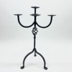 Hand Forged Iron Candelabra 23.5" (60cm) Antique Copper Finish 5-Arm Grand Banquet Centerpiece & Wedding Decor - Image 8