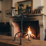 Hand Forged Iron Candelabra 23.5" (60cm) Antique Copper Finish 5-Arm Grand Banquet Centerpiece & Wedding Decor - Image 6