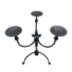Hand Forged Iron Candelabra 19.5" (50cm) Antique Copper Finish Wide & Conversation Friendly Tabletop Centerpiece - Image 7