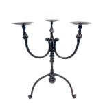 Hand Forged Iron Candelabra 19.5" (50cm) Antique Copper Finish Wide & Conversation Friendly Tabletop Centerpiece