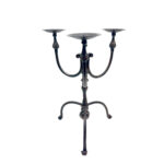 Hand Forged Iron Candelabra 19.5" (50cm) Antique Copper Finish Wide & Conversation Friendly Tabletop Centerpiece - Image 6