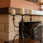 Hand Forged Iron Candelabra 19.5" (50cm) Antique Copper Finish Wide & Conversation Friendly Tabletop Centerpiece - Image 4