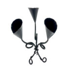 Hand Forged Iron Candelabra 20.5" (52cm) Authentic Antique Copper Patina Finish Compact Artisanal Centerpiece - Image 6