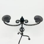 Hand Forged Iron Candelabra 24.5" (62cm) Antique Gold Patina Finish 2-Arm Royal Scrolled Mantel Decor - Image 5