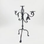 Hand Forged Iron Candelabra 23.5" (60cm) Antique Copper Finish Extra Wide & Grand Statement Centerpiece