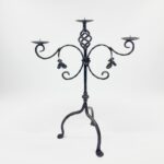 Hand Forged Iron Candelabra 23.5" (60cm) Antique Copper Finish Extra Wide & Grand Statement Centerpiece - Image 6