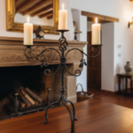 Hand Forged Iron Candelabra 23.5" (60cm) Antique Copper Finish Extra Wide & Grand Statement Centerpiece - Image 3