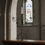 Hand Forged Iron Candelabra 23.5" (60cm) Antique Copper Finish Extra Wide & Grand Statement Centerpiece - Image 4