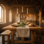 Hand Forged Iron Candelabra 23.5" (60cm) Antique Copper Finish Extra Wide & Grand Statement Centerpiece - Image 2