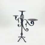 Hand Forged Iron Candelabra 19.5" (49cm) Antique Copper Finish Grand Estate Wide-Arm Centerpiece
