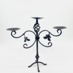 Hand Forged Iron Candelabra 19.5" (49cm) Antique Copper Finish Grand Estate Wide-Arm Centerpiece - Image 7