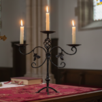 Hand Forged Iron Candelabra 19.5" (49cm) Antique Copper Finish Grand Estate Wide-Arm Centerpiece - Image 4