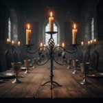 Hand Forged Iron Candelabra 19.5" (49cm) Antique Copper Finish Grand Estate Wide-Arm Centerpiece - Image 3