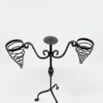 Hand Forged Iron Candelabra 26.5" (67cm) Sculptural Spiral Single Candle Stand Antique Finish - Image 6