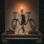 Hand Forged Iron Candelabra 26.5" (67cm) Sculptural Spiral Single Candle Stand Antique Finish - Image 4