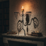 Hand Forged Iron Candelabra 26.5" (67cm) Sculptural Spiral Single Candle Stand Antique Finish - Image 3