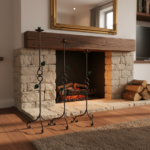 Hand Forged Iron Candelabra Set of 3 (91-111cm) Antique Copper Finish Floor Standing Sculpted Twist & Leaf Node Estate Set - Image 2