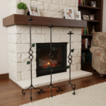 Hand Forged Iron Candelabra Set of 3 (91-111cm) Antique Copper Finish Floor Standing Sculpted Twist & Leaf Node Estate Set - Image 3