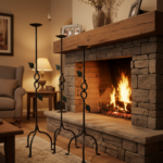 Hand Forged Iron Candelabra Set of 3 (80-100cm) Antique Copper Finish Sculpted Twist & Leaf Floor Set - Image 3