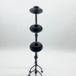 Hand Forged Iron Candelabra Set of 3 (97-117cm) Antique Copper Finish Classic Spindle Node Floor Set - Image 4