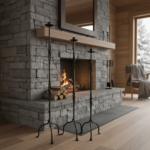 Hand Forged Iron Candelabra Set of 3 (97-117cm) Antique Copper Finish Classic Spindle Node Floor Set - Image 2