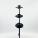 Hand Forged Iron Candelabra Set of 3 (93-113cm) Antique Copper Finish Slender Stem with High Arched Base - Image 4
