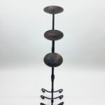 Hand Forged Iron Candelabra Set of 3 (90-110cm) Antique Copper Finish Slender Stem with French Scroll Base - Image 5