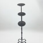 Hand Forged Iron Candelabra Set of 3 (95-115cm) Antique Copper Finish Straight Stem with Compact Arched Base - Image 4
