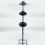 Hand Forged Iron Candelabra Set of 3 (94-114cm) Antique Copper Finish Twisted Stem with Simple Tripod Base - Image 4