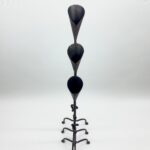 Hand Forged Iron Candelabra Set of 3 (90-110cm) Antique Copper Finish Knotted Stem with Conic Cup - Image 5