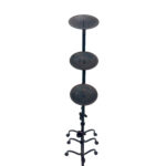 Hand Forged Iron Candelabra Set of 3 (82-101cm) Antique Copper Finish Knotted Stem with Arched Base - Image 5