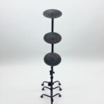 Hand Forged Iron Candelabra Set of 3 (82-101cm) Antique Copper Finish Knotted Stem with Arched Base - Image 4