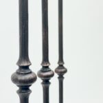 Hand Forged Iron Candelabra Set of 3 (97-117cm) Antique Copper Finish Slender Stem with Lily Cups - Image 7