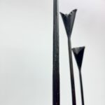 Hand Forged Iron Candelabra Set of 3 (97-117cm) Antique Copper Finish Slender Stem with Lily Cups - Image 6