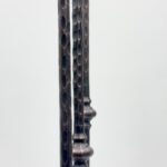 Hand Forged Iron Candelabra Set of 3 (100-120cm) Antique Copper Finish Hammered Stem with Calla Lily Cups - Image 7