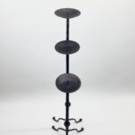 Hand Forged Iron Candelabra Set of 3 (93-113cm) Antique Copper Finish Hammered Stem with Decorative Knop - Image 5