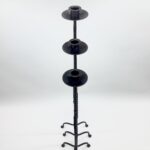 Hand Forged Iron Candelabra Set of 3 (93-113cm) Antique Copper Finish Barley Twist Stem with Deep Cylindrical Cups - Image 4