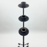 Hand Forged Iron Candelabra Set of 3 (93-113cm) Antique Copper Finish Barley Twist Stem with Socket and Drip Plate - Image 4