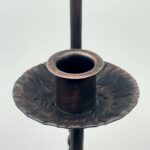 Hand Forged Iron Candelabra Set of 3 (93-113cm) Antique Copper Finish Barley Twist Stem with Socket and Drip Plate - Image 5