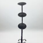 Hand Forged Iron Candelabra Set of 3 (93-113cm) Antique Copper Finish Barley Twist Stem with Arched Base - Image 4