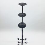 Hand Forged Iron Candelabra Set of 3 (90-110cm) Antique Copper Finish Barley Twist Stem with French Scroll Feet - Image 4