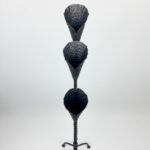Hand Forged Iron Candelabra Set of 3 (100-120cm) Antique Copper Finish Barley Twist Stem with Calla Lily Cups - Image 5