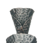 Hand Forged Iron Candelabra Set of 3 (100-120cm) Antique Copper Finish Barley Twist Stem with Calla Lily Cups - Image 3