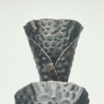 Hand Forged Iron Candelabra Set of 3 (100-120cm) Antique Copper Finish Barley Twist Stem with Calla Lily Cups - Image 6